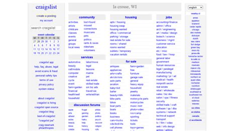 Craigslist lacrosse general - craigslist provides local classifieds and forums for jobs, housing, for sale, services, local community, and events